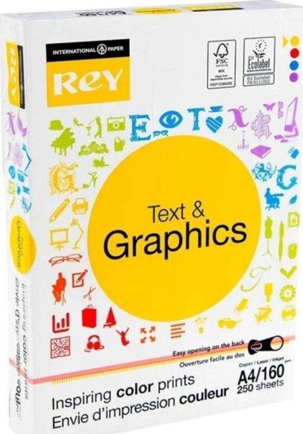 Mbb E-Ticaret Rey Text Graphics A4 160 Gr 250 Yaprak 21X29,70 Gramajlı 250 Li - Image 1