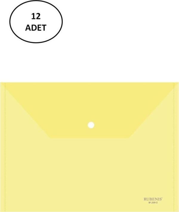 Mbb E-Ticaret Çıtçıtlı Dosya A4 Şeffaf Sarı 12 Adet - Image 1