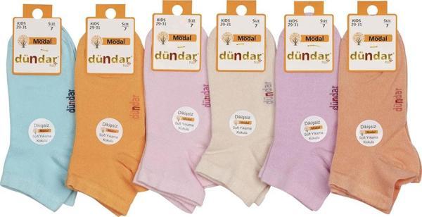 Dündar Kız Çocuk Modal Dikişsiz Patik Kısa Çorap 6'lı Paket - Image 1
