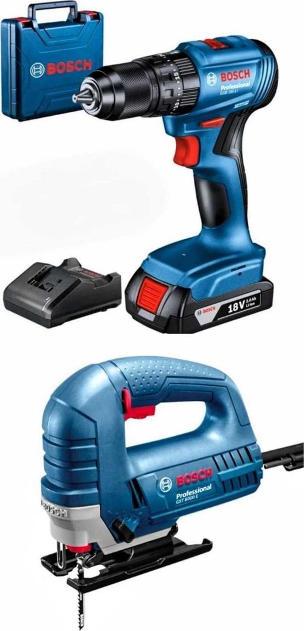 Bosch 2 Li Set Gsb 185 Li (Tek) Bataryalı Ve Gst 8000 E Dekupaj Testere - Image 1