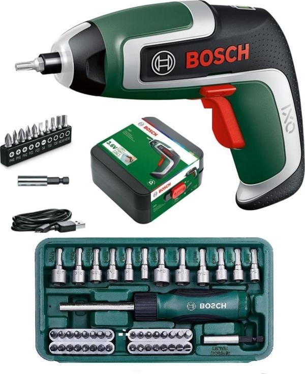 Bosch Akülü Vidalama Şarjlı Tornavida Şarjlı Matkap Ixo 7 + 46 Parça Cırcır Tornavidalı Vidalama Ucu - Image 1