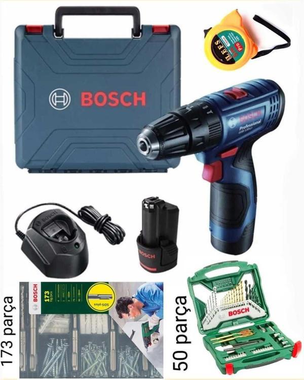 Bosch Gsb 120 Li Çift Batarya Ve Bosch 224 Parça Aksesuar Seti - Image 1