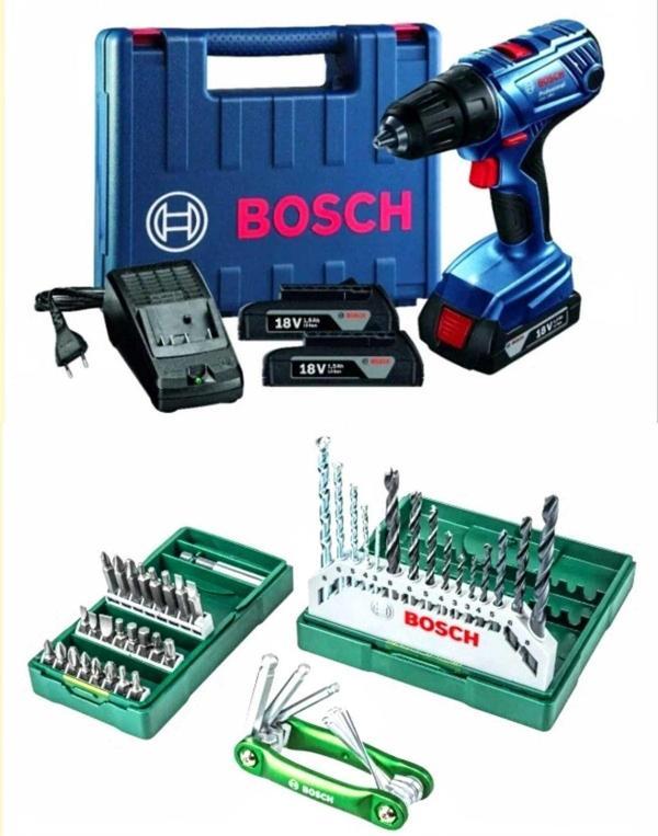 Bosch Gsb 180 Lı Çift Bataryalı Darbeli Matkap Vidalama ,41 Parça Uç Ve Allen Takımı Hediye - Image 1