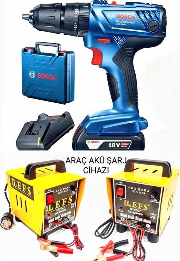Bosch Gsb 180 Li Tek Batarya Matkap Vidalama Ve Prolefs 12 V 20 Ah Akü Şarj Cihazı - Image 1