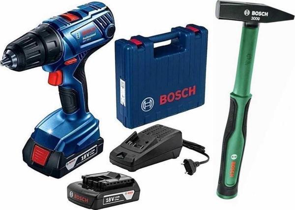 Bosch Gsb 180'Li Darbeli Çift Akülü Şarjlı Matkap Vidalama Ve Bosch 300 G Çekiç Hediye - Image 1