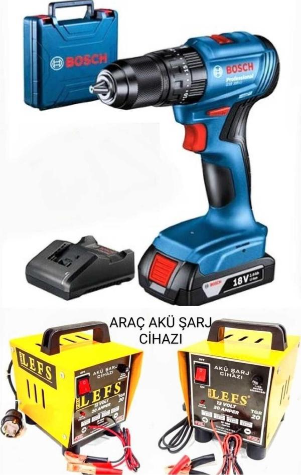 Bosch Gsb 185 Li Tek Akülü Matkap Vidalama Ve Prolefs 12 V 20 Ah 180 Akü Şarj Cihazı - Image 1
