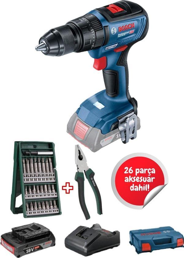 Bosch Gsb 18V-50 Tek Akülü Kömürsüz Darbeli Matkap Vidalama Şarjlı Matkap - Image 1