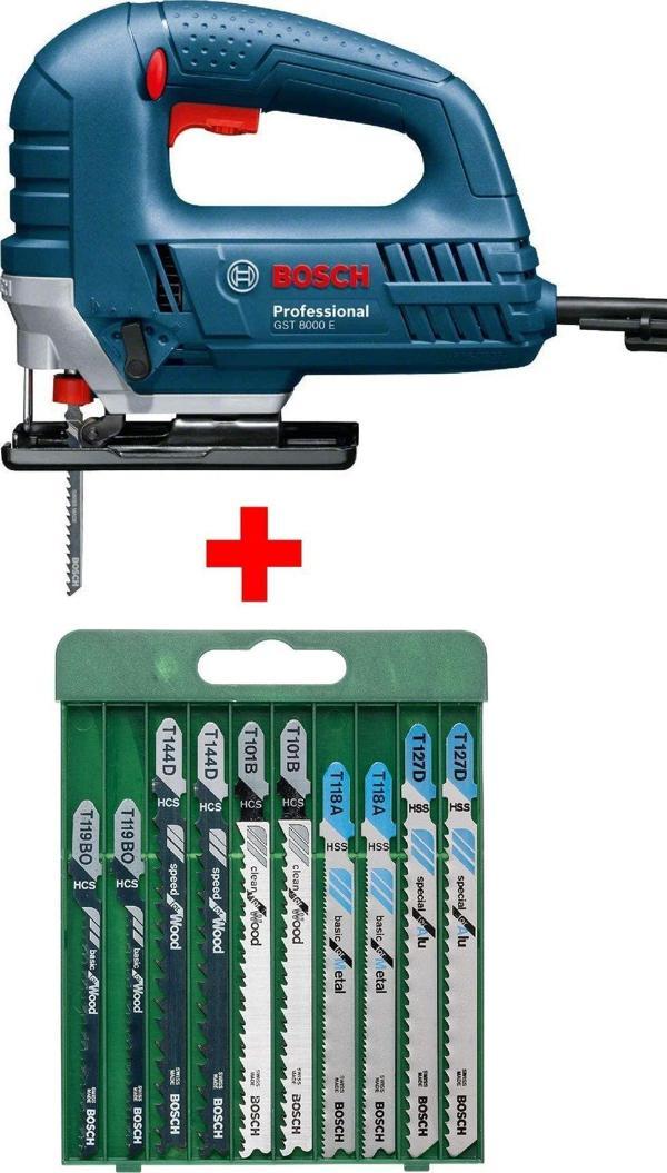 Bosch Professional Gst 8000 E Dekupaj Testere Dekopaj + 10 Parça Metal Ahşap Karışık Testere Bıçağı - Image 1