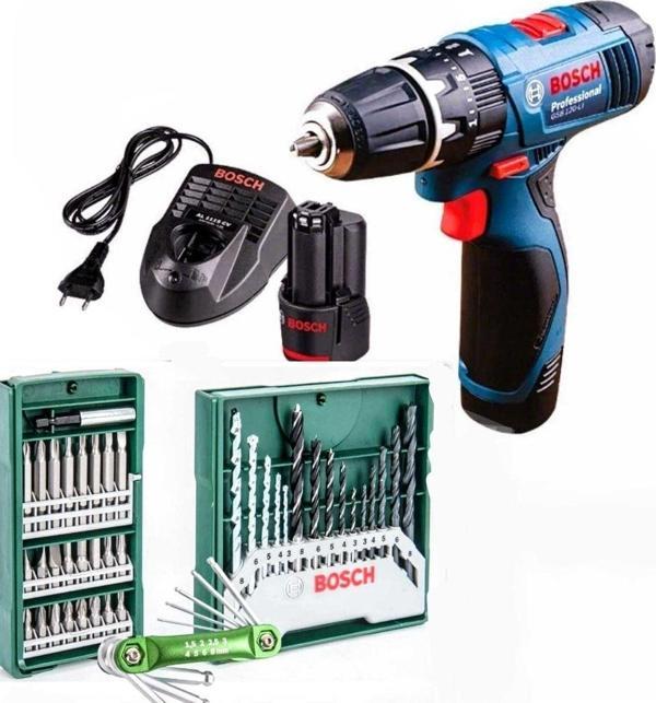 Bosch Profesyonel Gsb-120-Lı 12V Li-İon Akülü Vidalama , 41 Parça Uç Ve Allen Takımı - Image 1