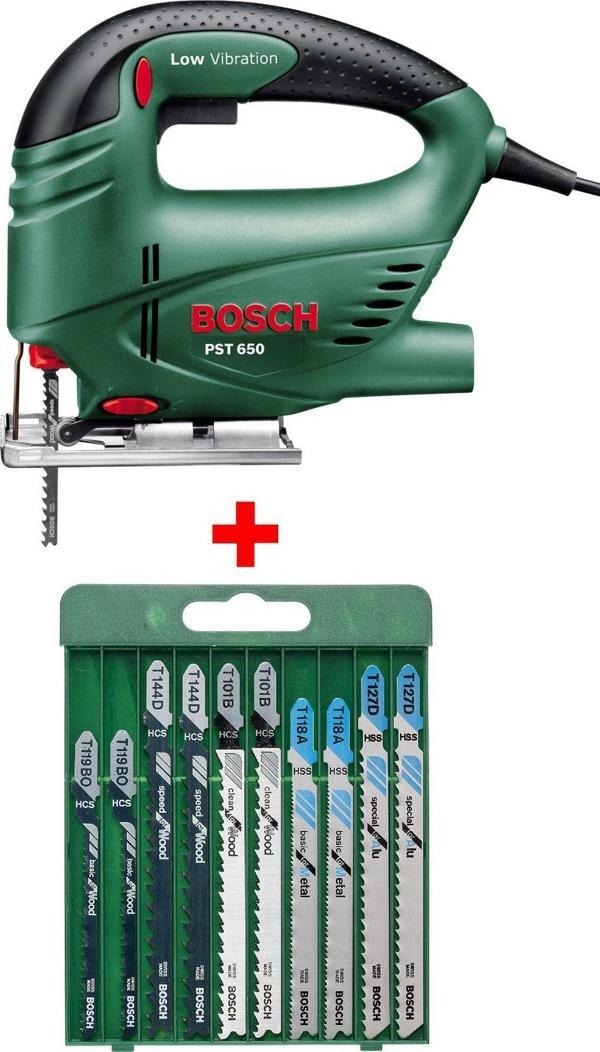Bosch Pst 650 Compact 500 W Dekupaj Testere Makinesı + 10 Parça Metal Ahşap Karışık Testere Bıçağı - Image 1