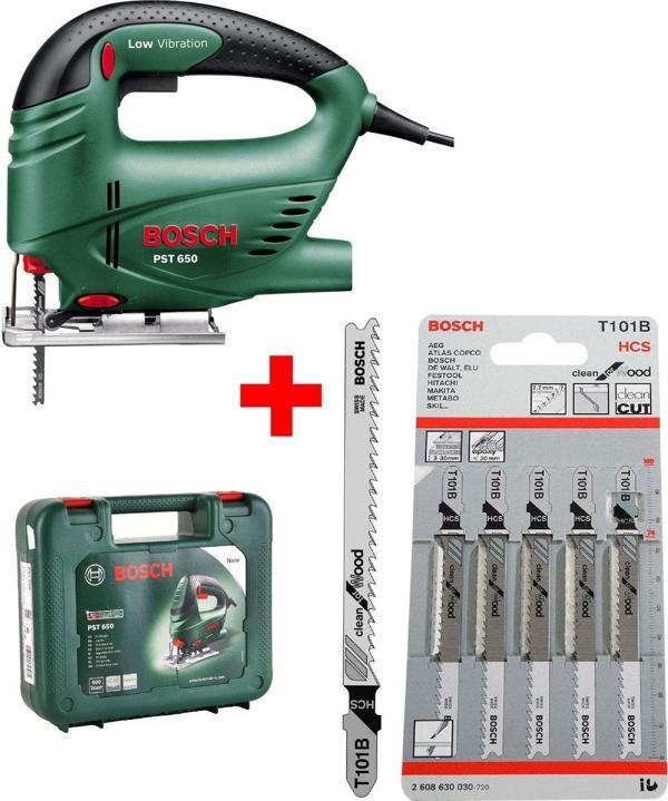 Bosch Pst 650 Dekupaj Testere Makinesı Dekopaj + 5 Adet T101B Ahşap Testere Dekupaj Bıçağı Clean Cut - Image 1