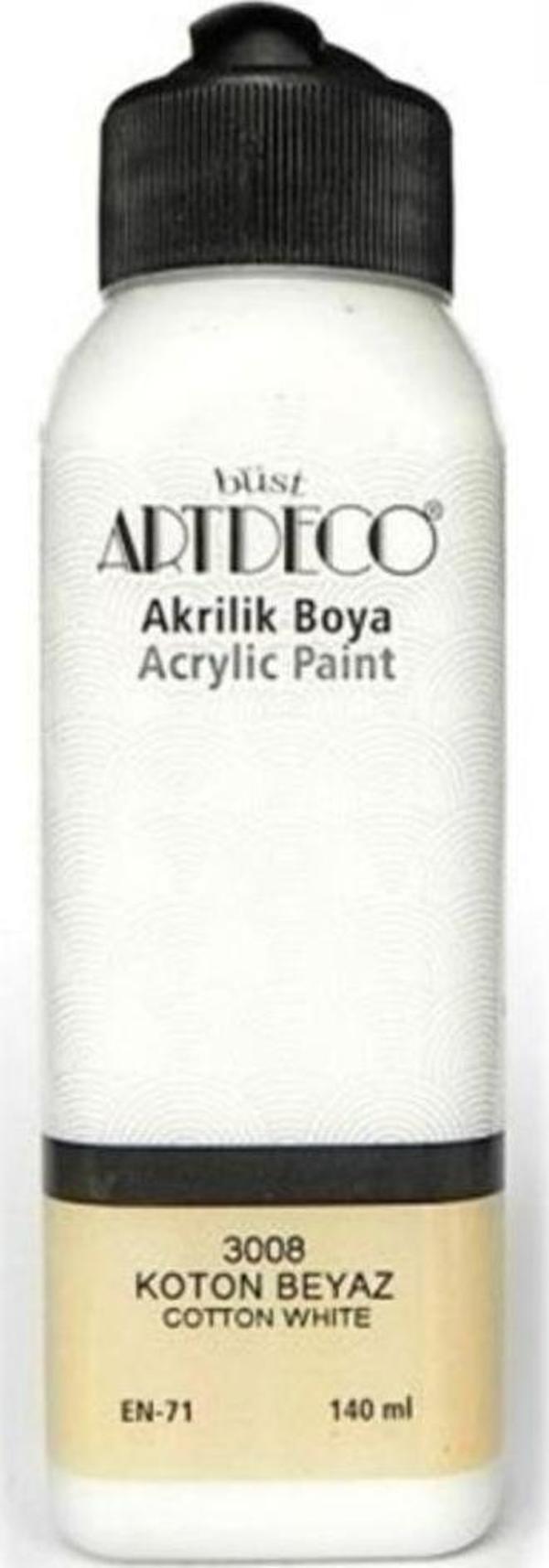 Mbb E-Ticaret Artdeco Akrilik Boya 3008 Koton Beyaz 140 Ml - Image 1