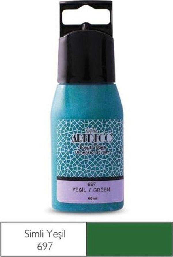 Mbb E-Ticaret Artdeco Boyutlu Boya 697 Yeşil Simli 60Ml - Image 1