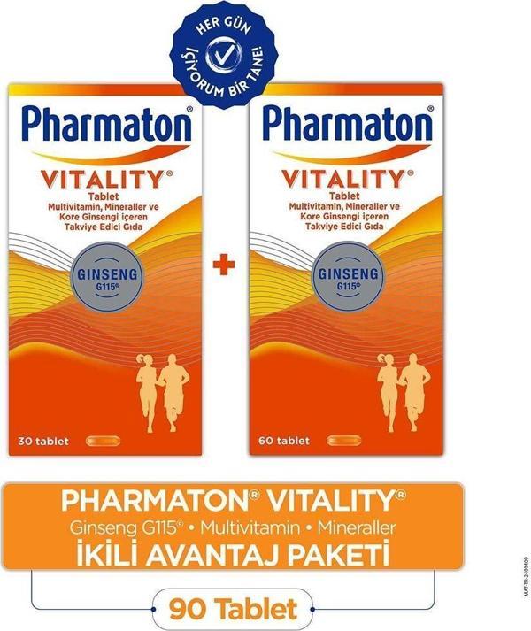 PHARMATON VITALITY 60 TAB&PHARMATON VITALITY 30 TAB İKİLİ AVANTAJ PAKETİ - Image 1