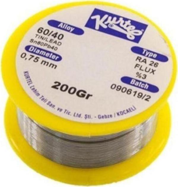 200gr Kurtel Lehim Teli 0.75mm 60/40 Kurşun Kalay Karışımı - Image 1