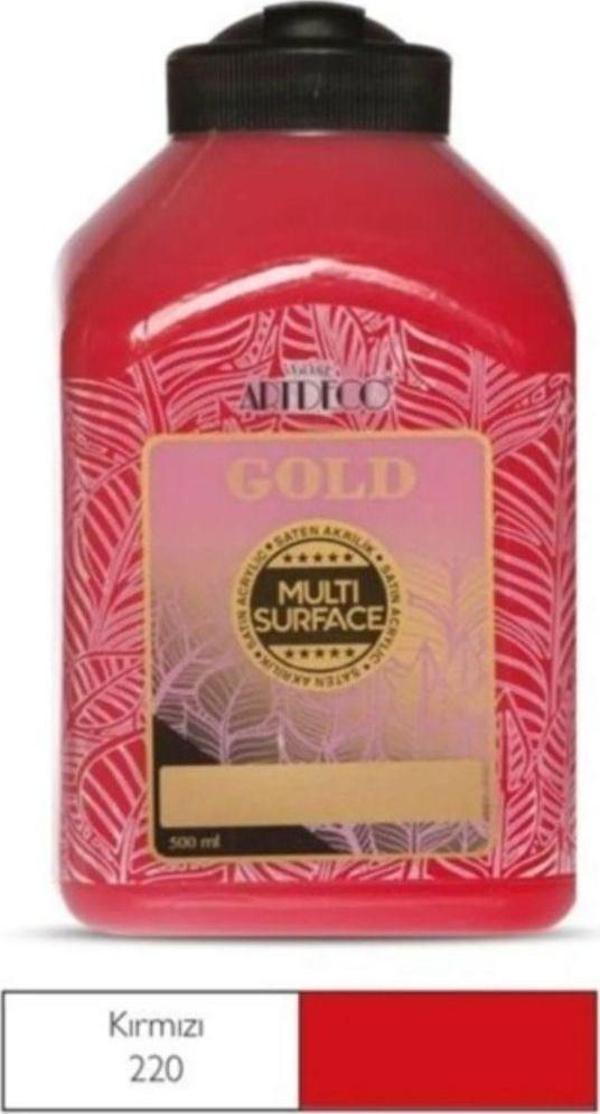 Mbb E-Ticaret Artdeco Gold Multi Surface Akrilik Boya Kırmızı 140 Ml 220 - Image 1