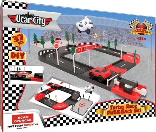 Uçar City Çek Bırak Araba Pist Seti (45 Parça) Uç-204 - Image 1