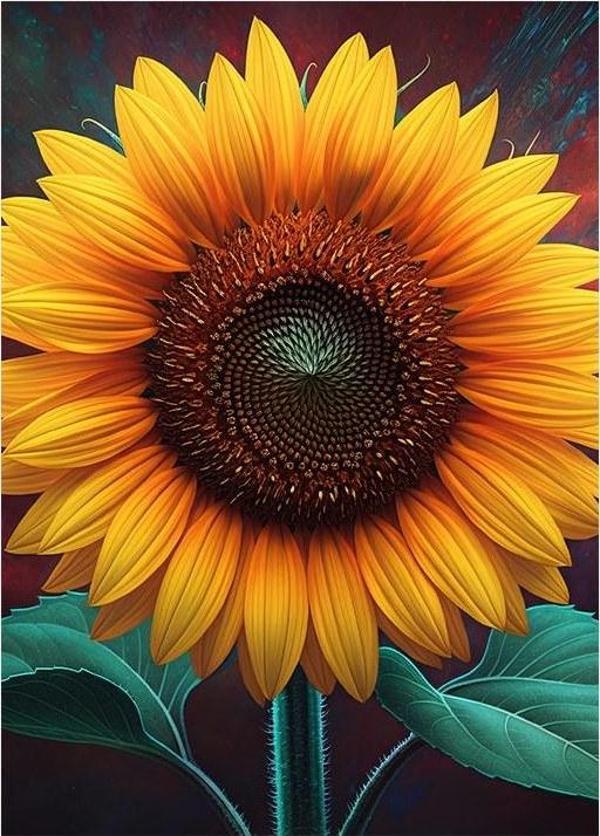 Büyük Günebakan Çiçeği Art Mdf Tablo - Image 1