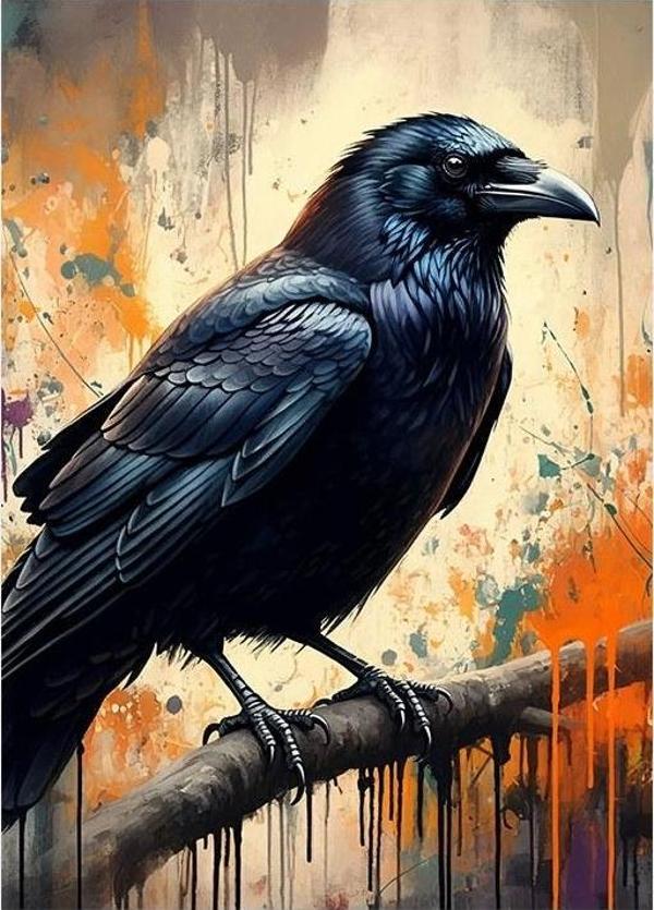 Karga Ve Soyut Sanat Modern Mdf Tablo - Image 1