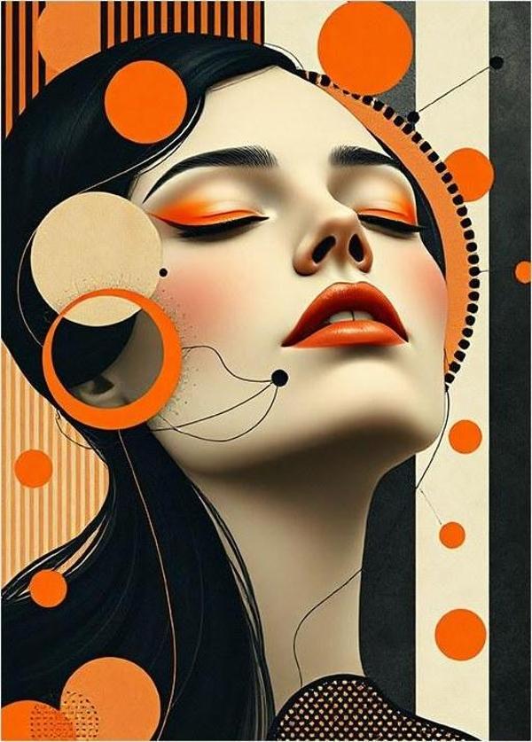 Portre Modern Kadın Sanatı Mdf poster - Image 1