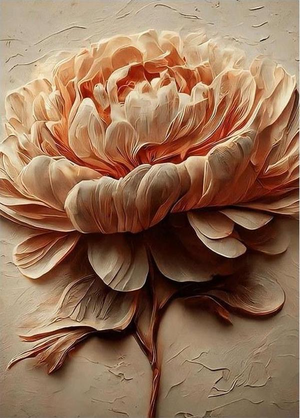 Detaylı Çiçek Çizimi Art Mdf Tablo - Image 1
