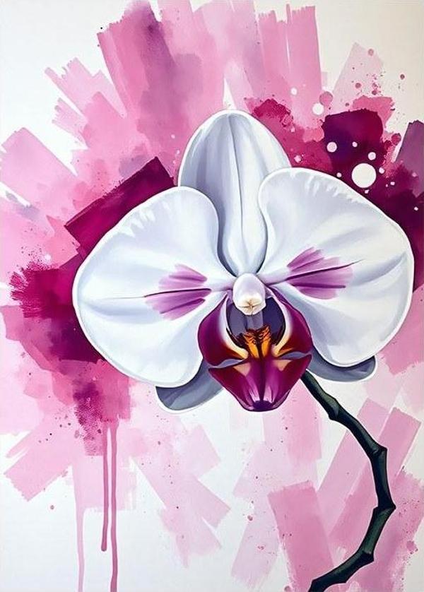 Pembe Orkide Çiçeği Dekoratif ahşap Tablo - Image 1