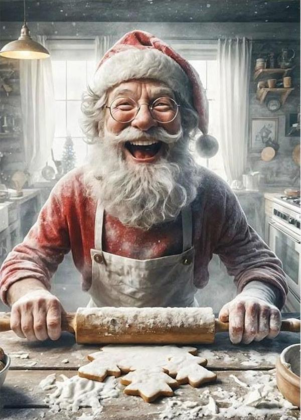 Kurabiye Yapan Noel Baba Hediyelik Mdf Tablo - Image 1