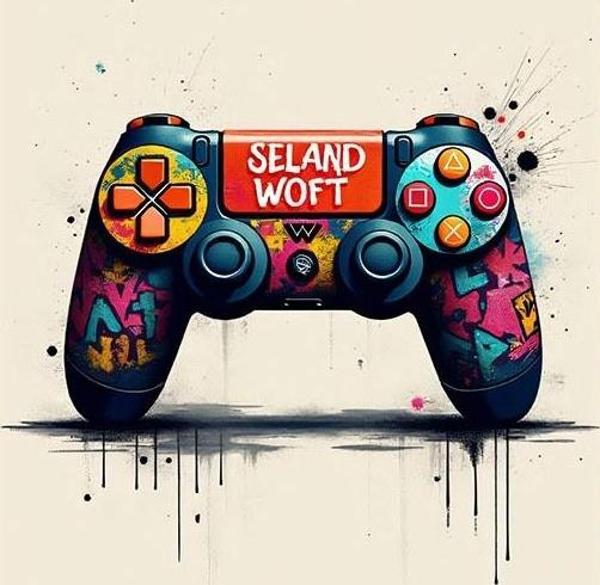 Renkli Joystick Tasarımı Modern Ahşap Tablo - Image 1