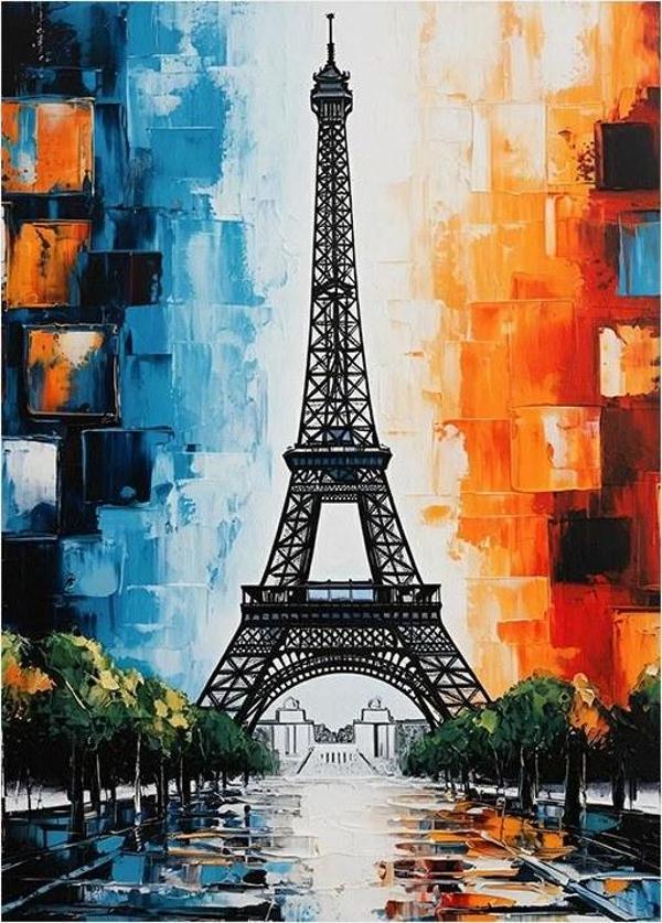 Eiffel Kulesi Sanatı Dekoratif ahşap Tablo - Image 1