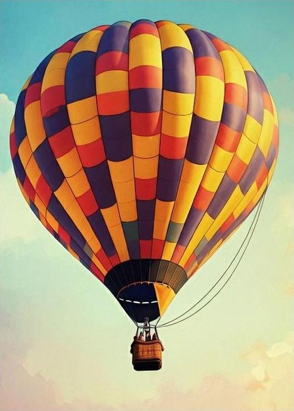 Renkli Sıcak Hava Balonu Model Mdf tablo - Image 1