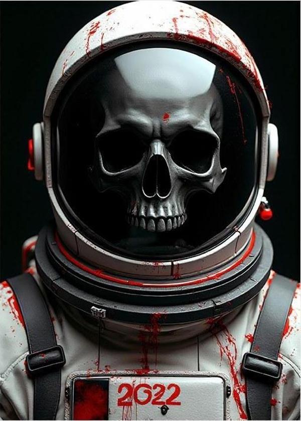 Kafatası Astronot Mdf Tablo - Image 1