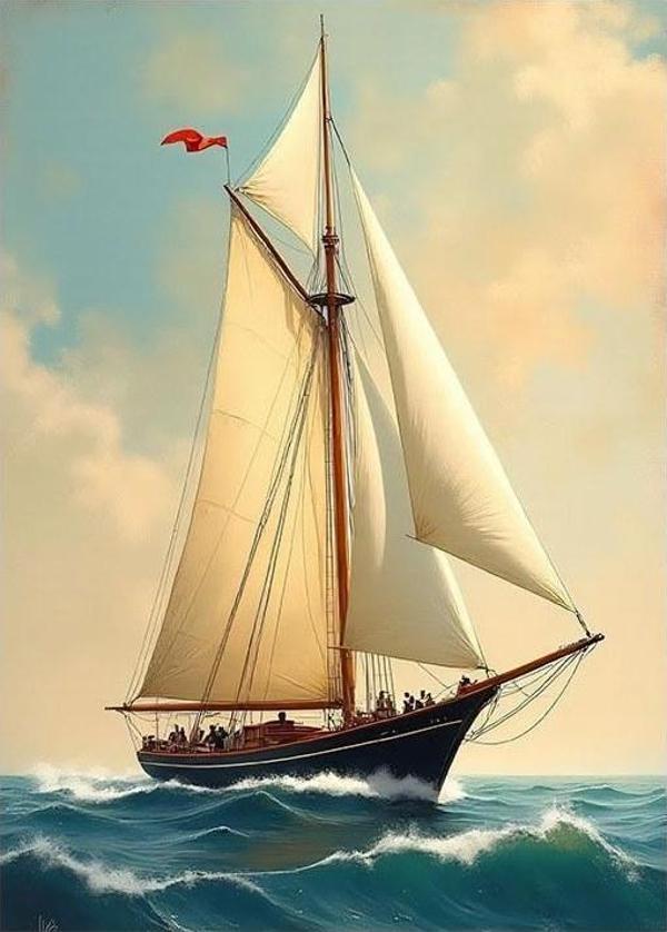 Denizde Yelkenli Model Mdf tablo - Image 1