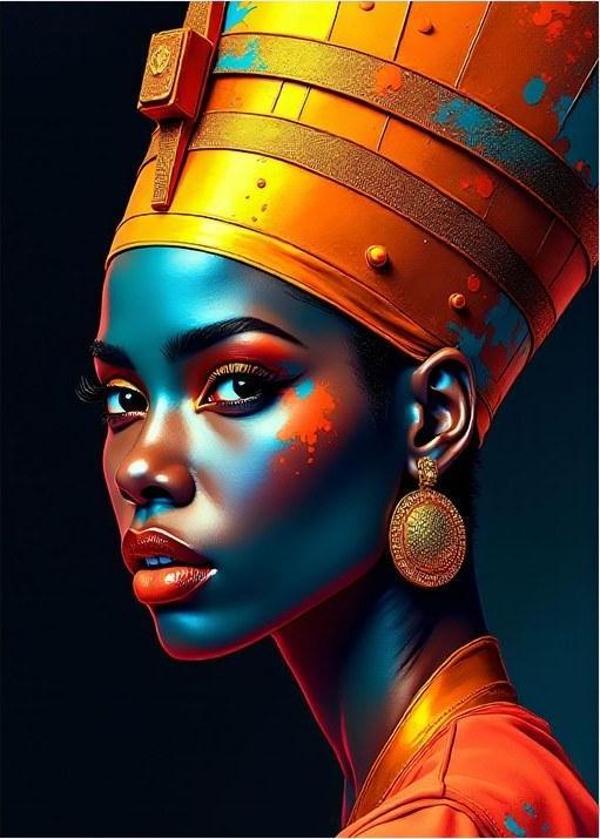 Kraliyet Tacı Afrika Güzeli Art Mdf Poster - Image 1