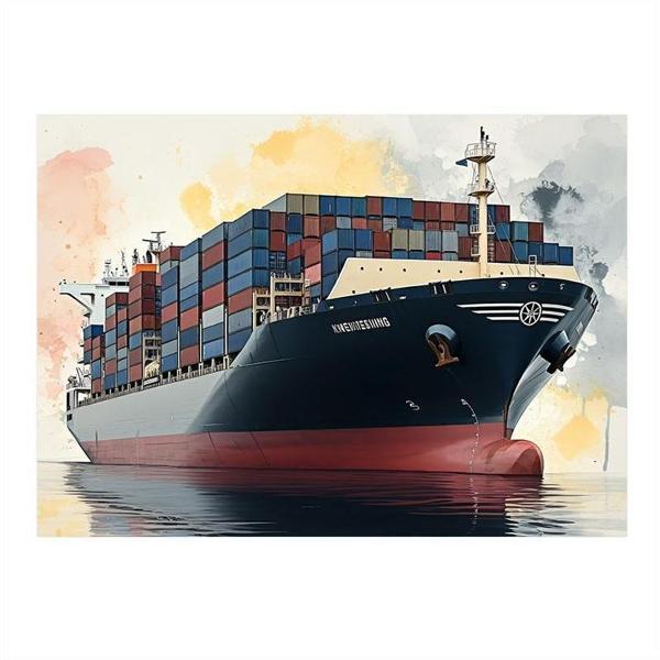 Büyük Konteyner Gemisi Modern Ahşap Tablo 25cmX 35cm - Image 1