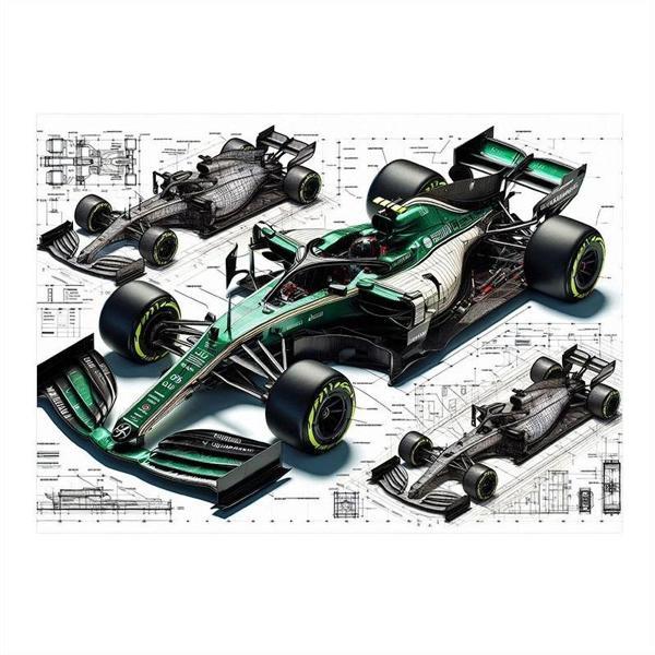 Formula 1 Araç Planı Dekoratif Mdf Tablo 25cmX 35cm - Image 1