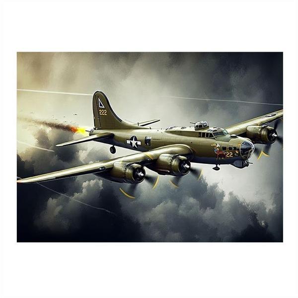 Askeri Bombardıman Uçağı Art Mdf Tablo 35cm X50cm - Image 1