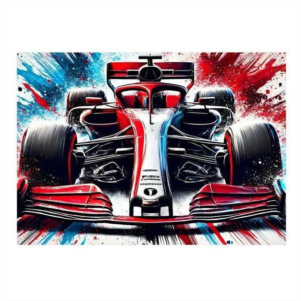 Beyaz Formula 1 Aracı Modern Mdf Tablo 35cm X50cm - Image 1