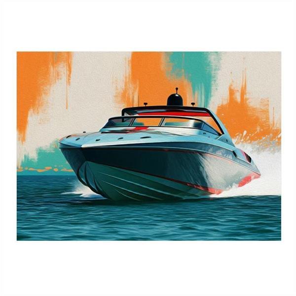 Modern Sürat Teknesi Art Mdf Poster 50cmX 70cm - Image 1
