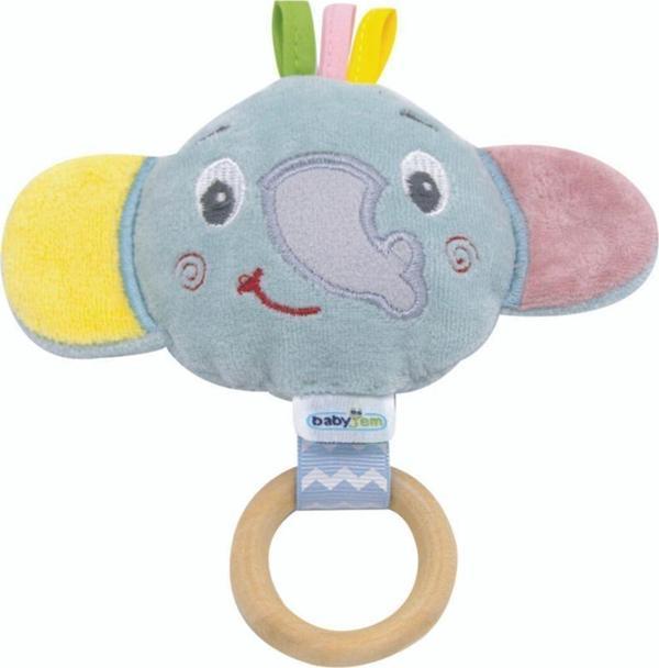 Babyjem Ahşap Halkalı Küçük Oyuncak Fil Yeşil - Image 1