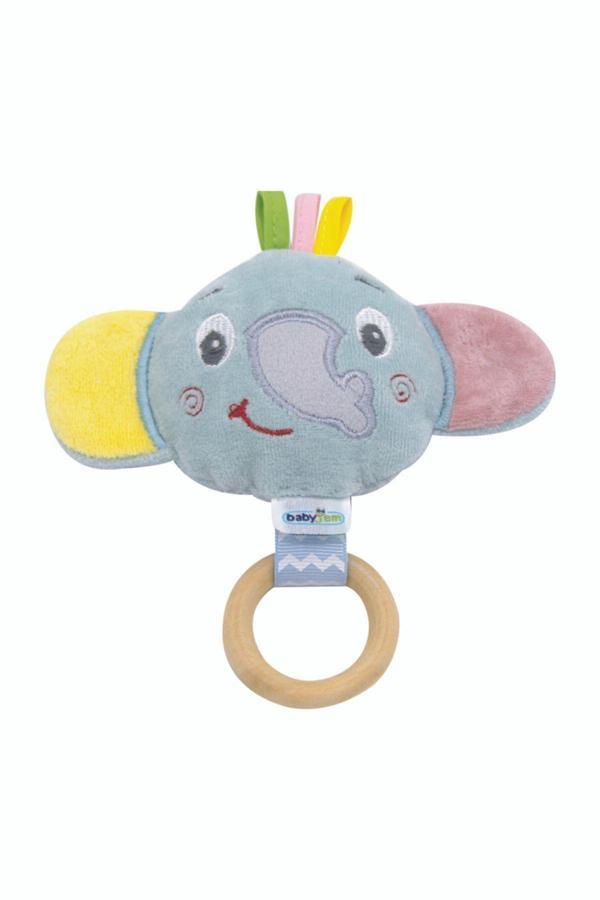 Babyjem Ahşap Halkalı Küçük Oyuncak Fil Yeşil - Image 1
