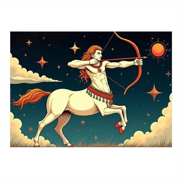 Yay Tutan Yay Burcu  Figürü Hediyelik Ahşap Tablo 25cmX 35cm - Image 1