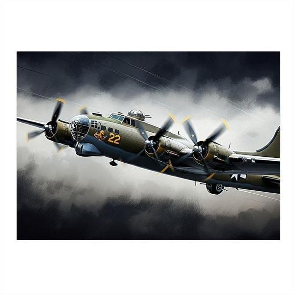 İkinci Dünya Savaşı Uçağı Mdf poster 35cm X50cm - Image 1