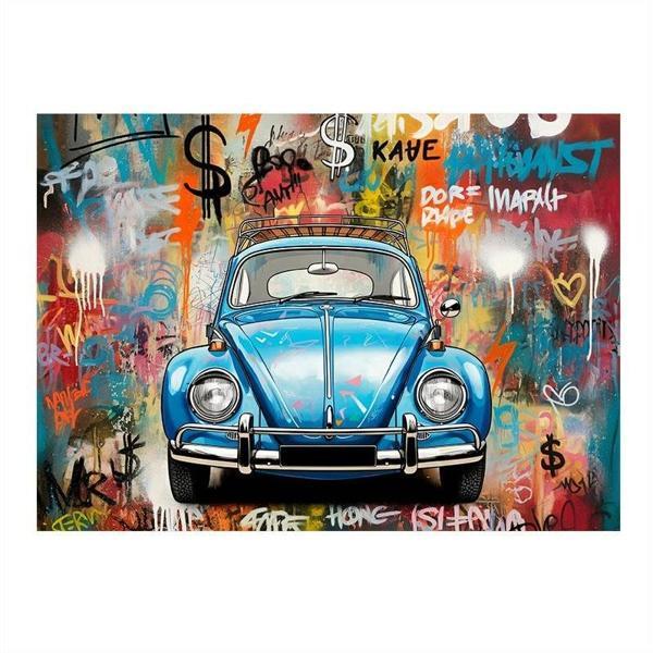 Grafitili Mavi Vosvos Mdf poster 25cmX 35cm - Image 1