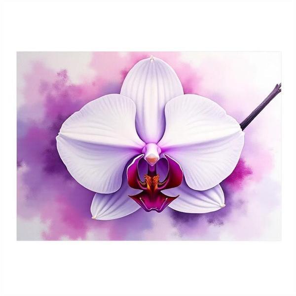 Beyaz Orkide Çiçeği Dekoratif ahşap Tablo 25cmX 35cm - Image 1