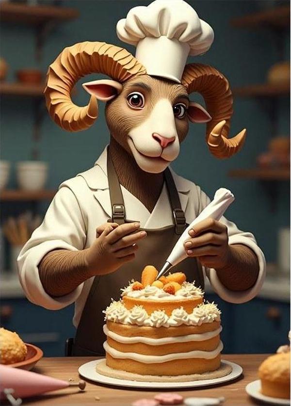 Pastacı Koç Şef Model Ahşap Tablo - Image 1