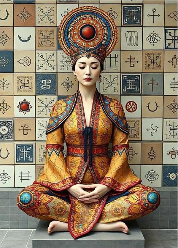 Meditasyon Yapan Kadın Hediyelik Mdf Tablo - Image 1