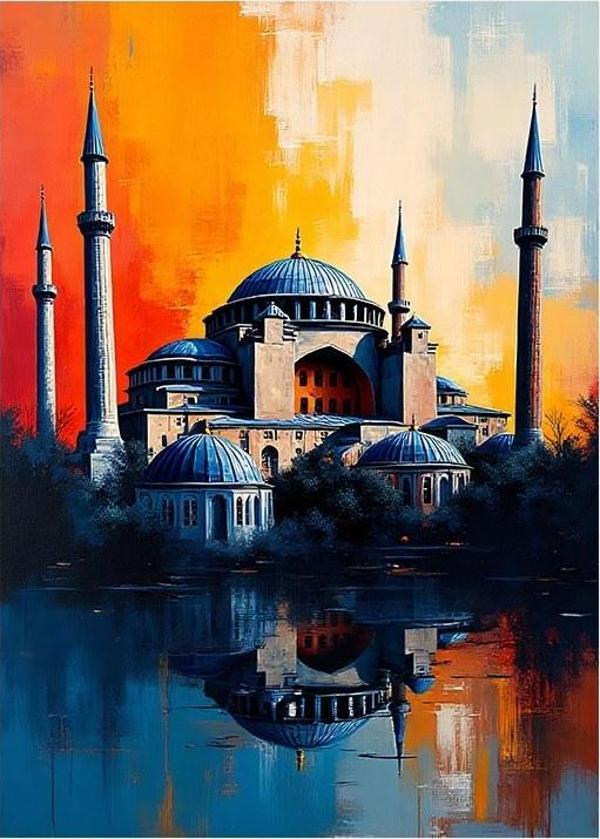 Sultanahmet Camii Yansıması Dekoratif ahşap Tablo - Image 1