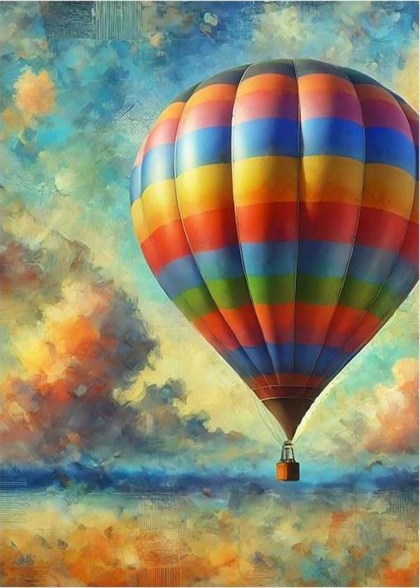Renkli Balon Ve Gökyüzü Hediyelik Ahşap Tablo - Image 1