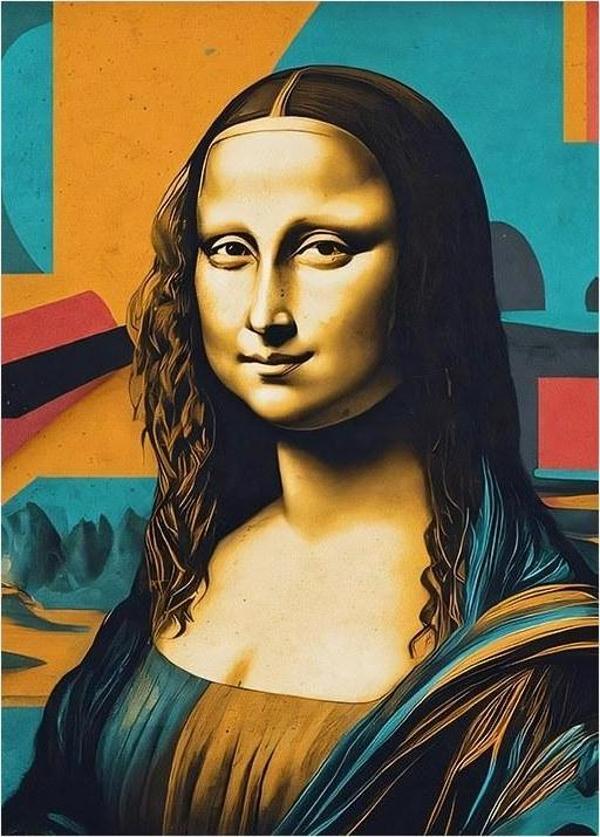 Modern Mona Lisa Yorumu Art Mdf Tablo - Image 1