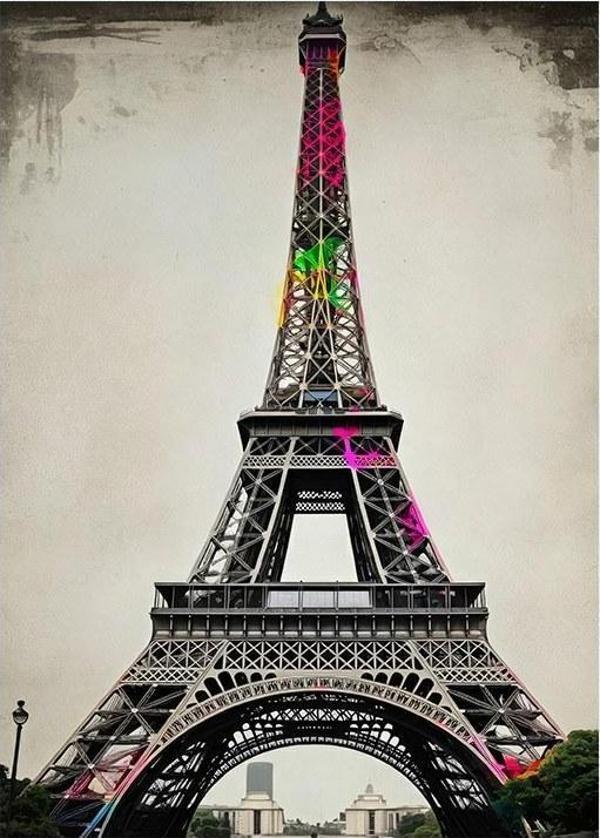 Paris Eyfel Kulesi Soyut Görünüm Tasarım Mdf Tablo - Image 1